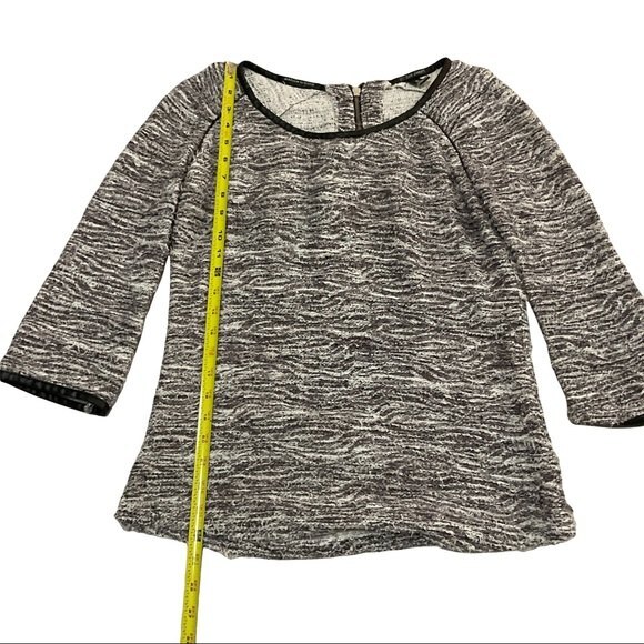 Scotch & Soda Tweed 3/4 Sleeve Round Neck Tunic Top 2 S Academia Casual - Picture 4 of 9